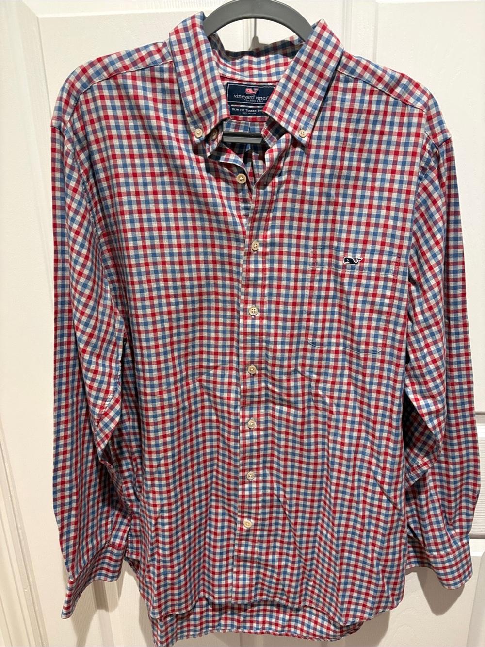 Vineyard Vines Red, Blue & White Plaid Button-Down Shirt
